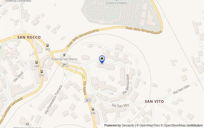 Karte der Umgebung: Via Augusto Bertazzoni, 24, 85100 Potenza PZ, Italia, Potenza, Potenza