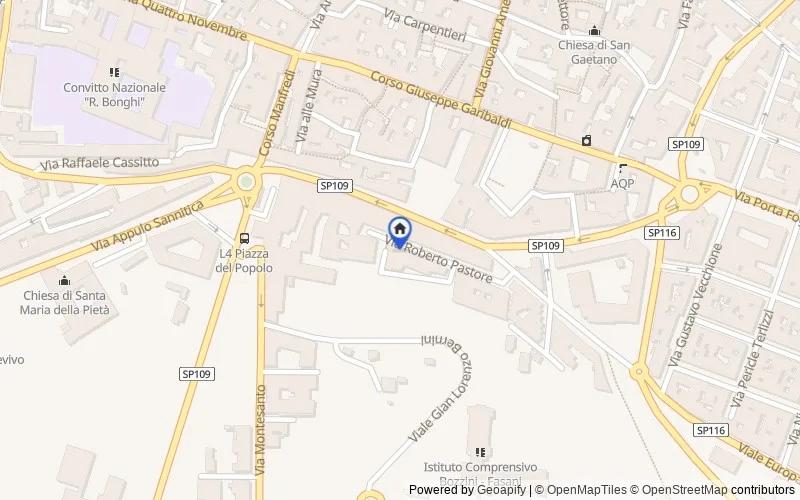 Carte du secteur : Via Roberto Pastore, 34, 71036, Lucera, Foggia