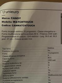 Forno Candy - modello watchtouch - codice. canwatchtouch...