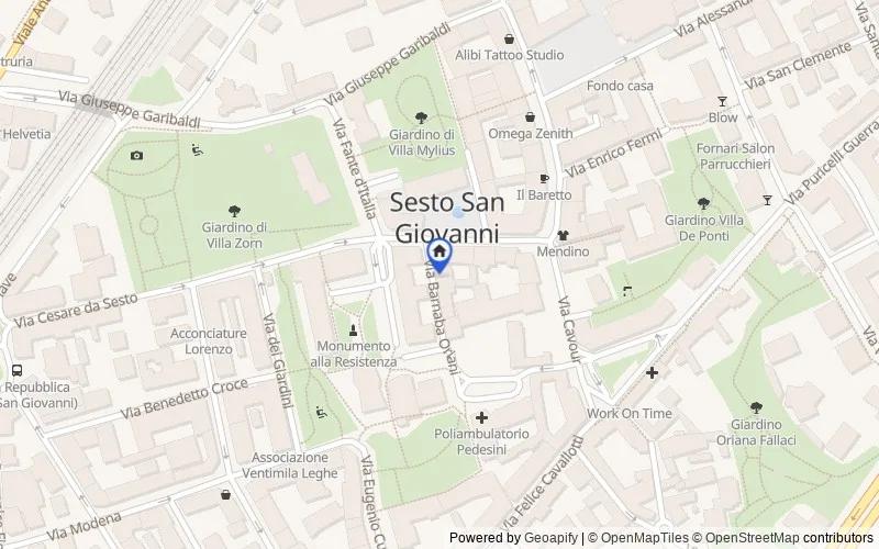 Map of the area: Via Barnaba Oriani, 9, 20099 Sesto San Giovanni MI, Italia, 20099, Sesto San Giovanni, Milano