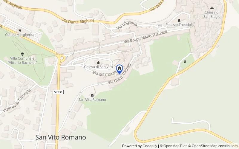 Karte der Umgebung: Via Guido Baccelli, 62, 00030 San Vito Romano RM, Italia, San Vito Romano, Roma