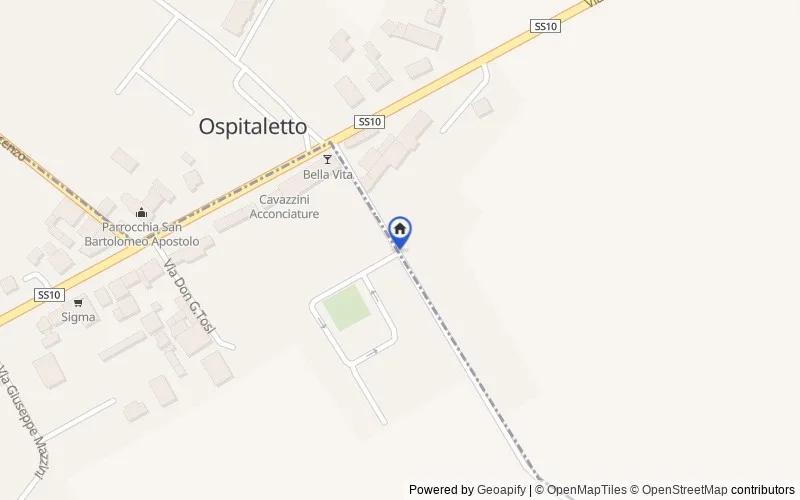 Karte der Umgebung: Strada Laghetto n. 14, Ospitaletto MN, Italia, 46010, Marcaria, Mantova