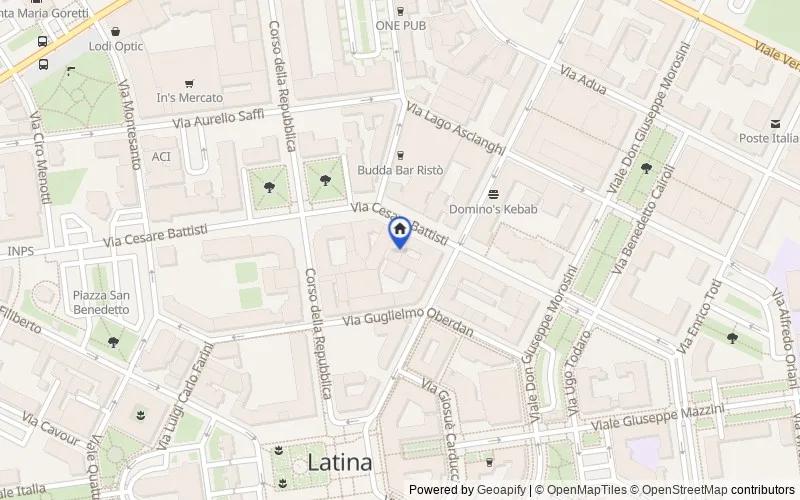 区域地图：Via Cesare Battisti, 19, 04100 Latina LT, Italia, Latina, Latina