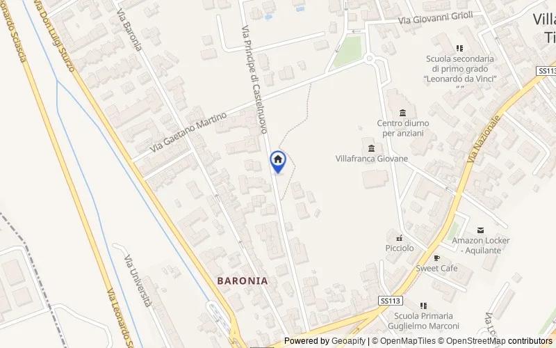 Mappa della zona: Via Principe di Castelnuovo, 30, 98049, Villafranca Tirrena, Messina