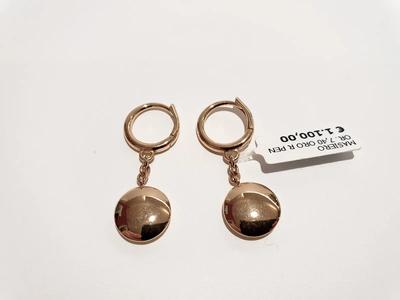 (Lotto n.1770) un paio di orecchini a pendente in oro rosa 18 kt gr. 7,40