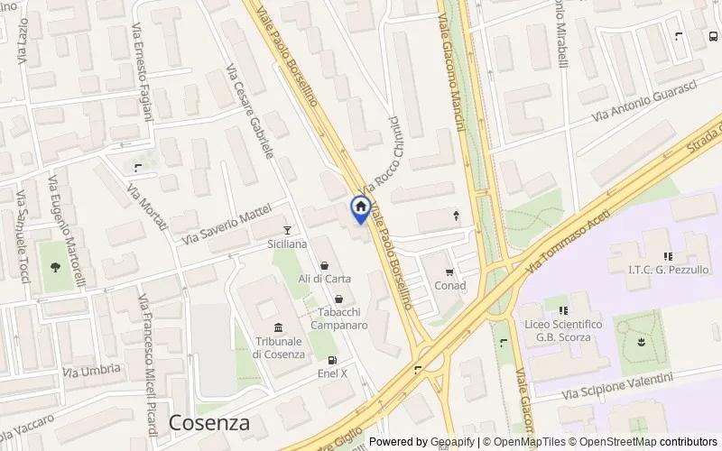 Karte der Umgebung: Viale Paolo Borsellino, 17/21, 87100, Cosenza, Cosenza