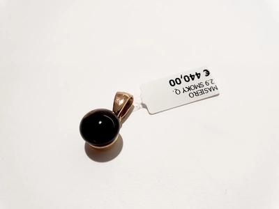 (Lotto n.1851) un ciondolo in oro giallo 18 kt con quarzo smoky peso...