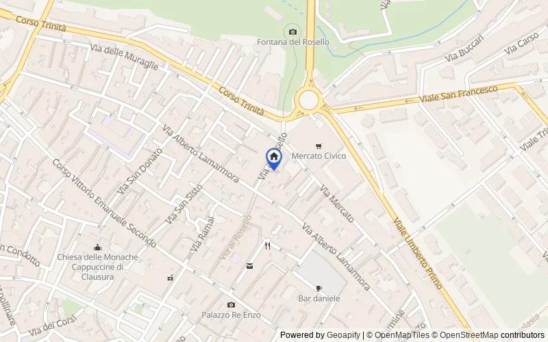 Mappa della zona: Via Rosello, 23, 07100 Sassari SS, Italia, 07100, Sassari, Sassari