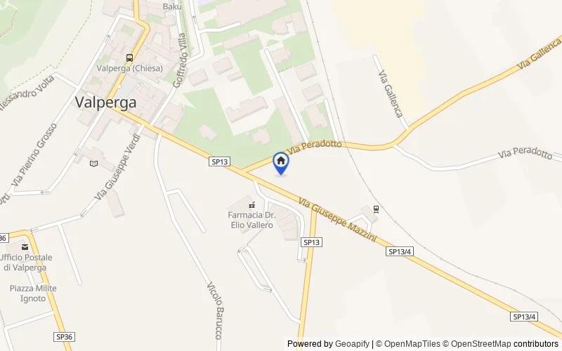 Mappa della zona: Via Giuseppe Mazzini, 21, 10087 Valperga TO, Italia, Valperga, Torino
