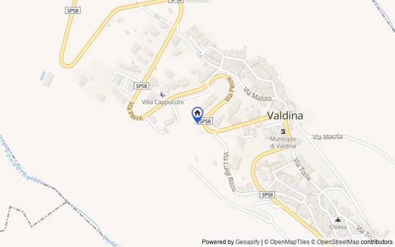 Mappa della zona: Via Andrea Valdina, snc, 98040, Valdina, Messina