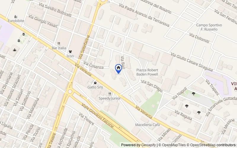 Karte der Umgebung: Via Bari, 15, 93012 Gela CL, Italia, 93012, Gela, Caltanissetta