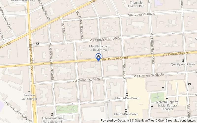 Mapa de la zona: Via Dante Alighieri, 492, Bari, Bari