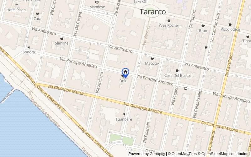 Mappa della zona: Via Principe Amedeo, 60, 74123 Taranto TA, Italia, Taranto, Taranto