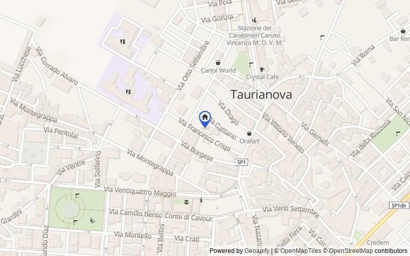 Karte der Umgebung: Via Francesco Crispi, 64, 89029, Taurianova, Reggio di Calabria