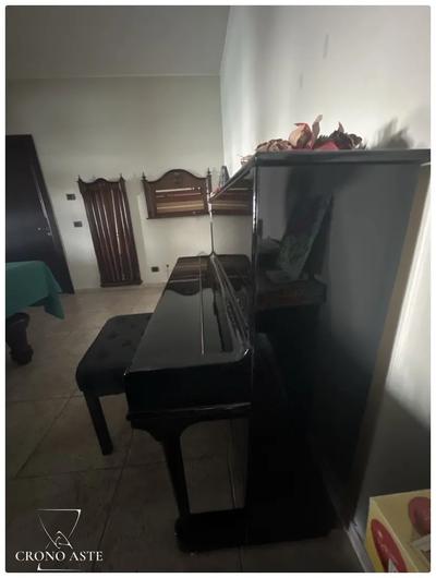 Pianoforte verticale P. Brunner, con seduta, colore nero, dimensioni cm L144...