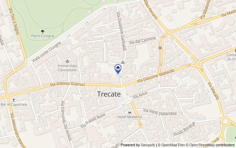 Mappa della zona: Via Giuseppe Garibaldi, 1, 28069 Trecate NO, Italia, Trecate, Novara