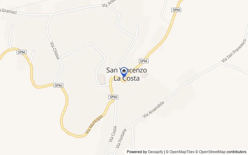 Mappa della zona: Via Costa, 7-25, 87030, San Vincenzo La Costa, Cosenza