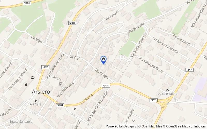 Mappa della zona: Via Borghi, 31, 36011 Arsiero VI, Italia, 36011, Arsiero, Vicenza