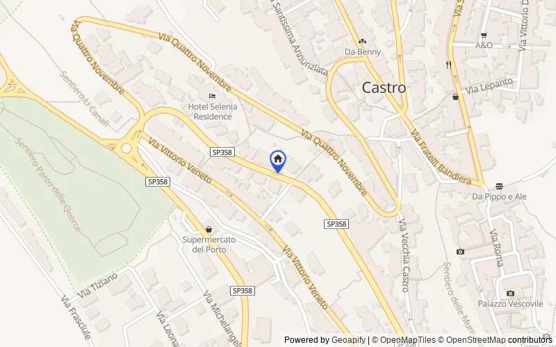 Mappa della zona: SP358, Castro LE, Italia, Castro, Lecce