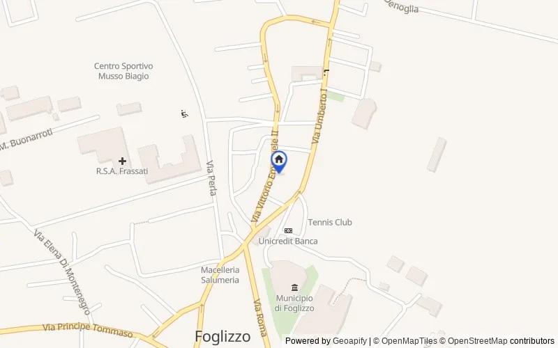 Carte du secteur : Via Vittorio Emanuele II, 23, 10090 Foglizzo TO, Italia, Foglizzo, Torino