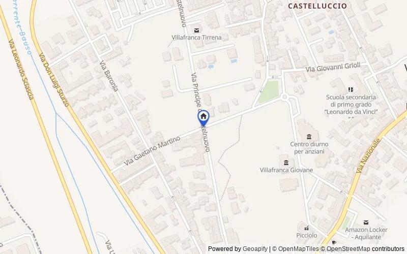 Mapa de la zona: Via Principe di Castelnuovo ad angolo con Via Martino, 98049, Villafranca Tirrena, Messina