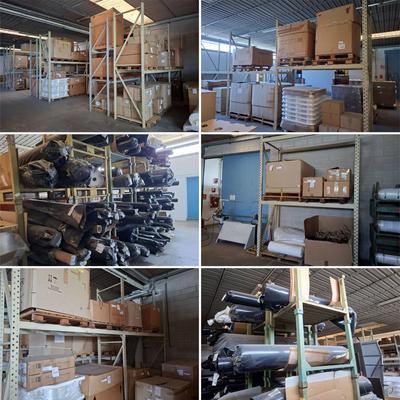 Scaffalatura pesante con n.26 spalle 90xh345cm, n.26 ripiani L. 250cm e n.2...