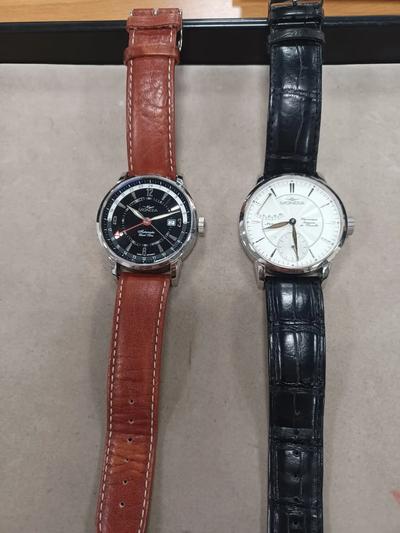 LOTTO 1 N. 2 OROLOGI MONDIA IN ACCIAIO E CINTURINI IN PELLE