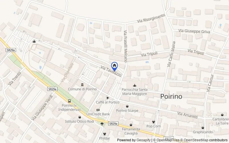 Carte du secteur : Via Tavolazzo, 4, 10046 Poirino TO, Italia, Poirino, Torino