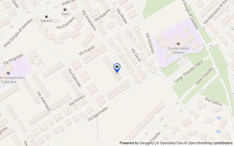 Mappa della zona: Via Isocrate nn. 42-44, 00124, Roma, Roma