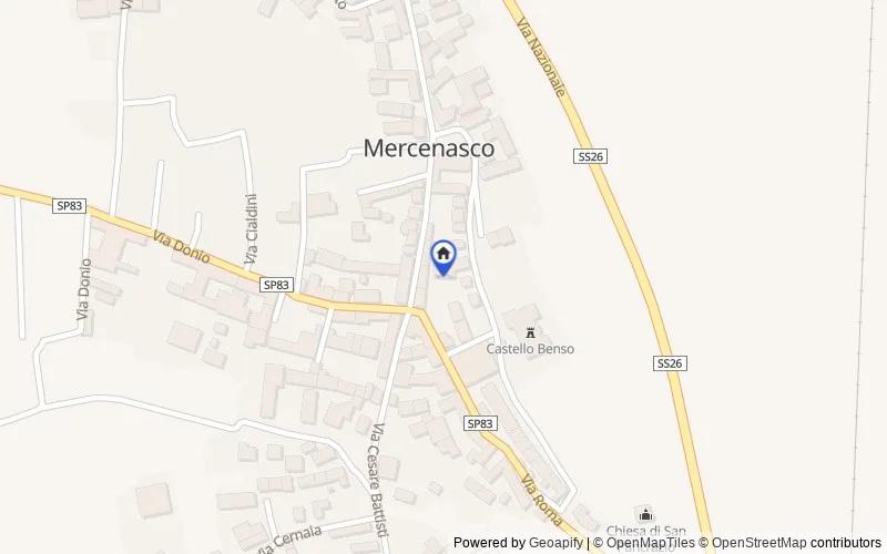 Mappa della zona: Via dei Mille, 20, 10010 Mercenasco TO, Italia, Mercenasco, Torino