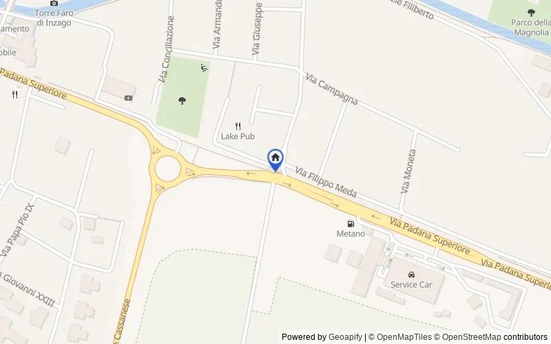 Mappa della zona: Via Padana Superiore, Inzago MI, Italia, 20065, Inzago, Milano