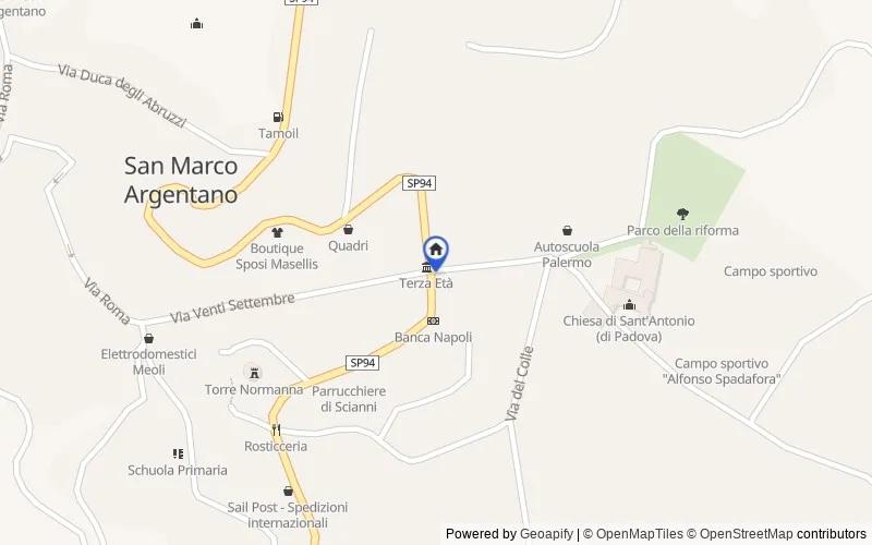 Mappa della zona: Contrada Piparo, 87018, San Marco Argentano, Cosenza