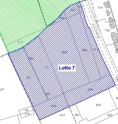 LOTTO 7: Comune di Ficarolo terreno edificabile in zona produttiva di espansione D2 identificato dai mappali 83, 173, 561, 562, 848, 849, 906, 907, 908, 909, 910, 911 del foglio 7.
