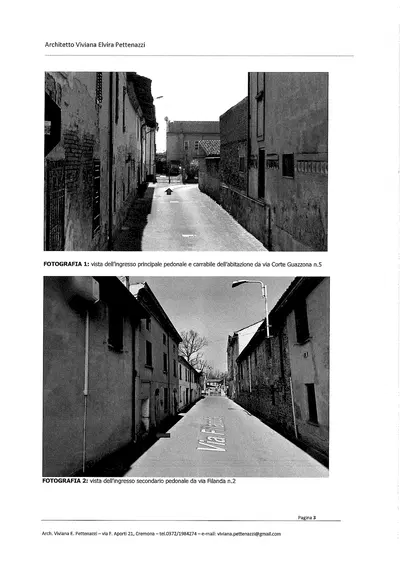 Unità immobiliare ingresso principale (accesso carrabile e pedonale) o via Filanda n. 2 (ingresso secondario pedonale).