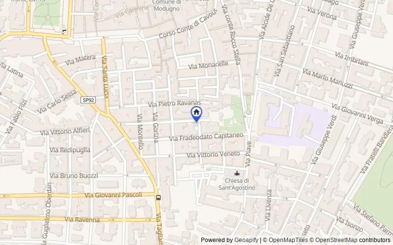 区域地图：Via G. Angarano, 61, 70026 Modugno BA, Italia, Modugno, Bari