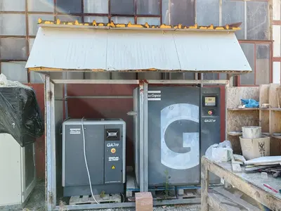 COMPRESSORE ATLAS COPCO 37 KW MOD. GA7FF COMPLETO DI STRUTTURA IN FERRO LOTTO 8