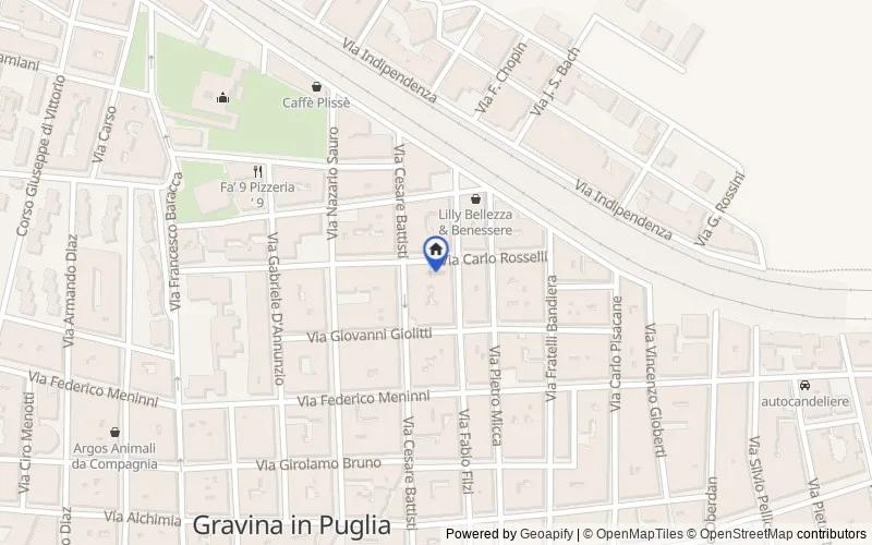 Mappa della zona: Via Carlo Rosselli, 40, 70024, Gravina in Puglia, Bari