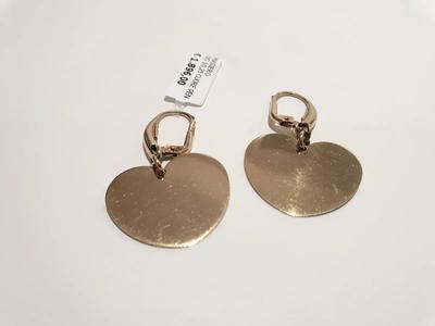 (Lotto n.1778) un paio di orecchini cuore pendente in oro giallo 18 kt gr. 10,25