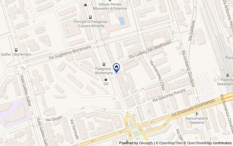 Karte der Umgebung: Via Principe di Palagonia, 53, 90145 Palermo PA, Italia, Palermo, Palermo