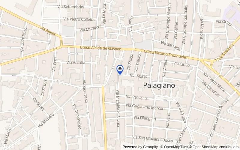 Mappa della zona: Via Mafalda, 21, 74019 Palagiano TA, Italia, Palagiano, Taranto
