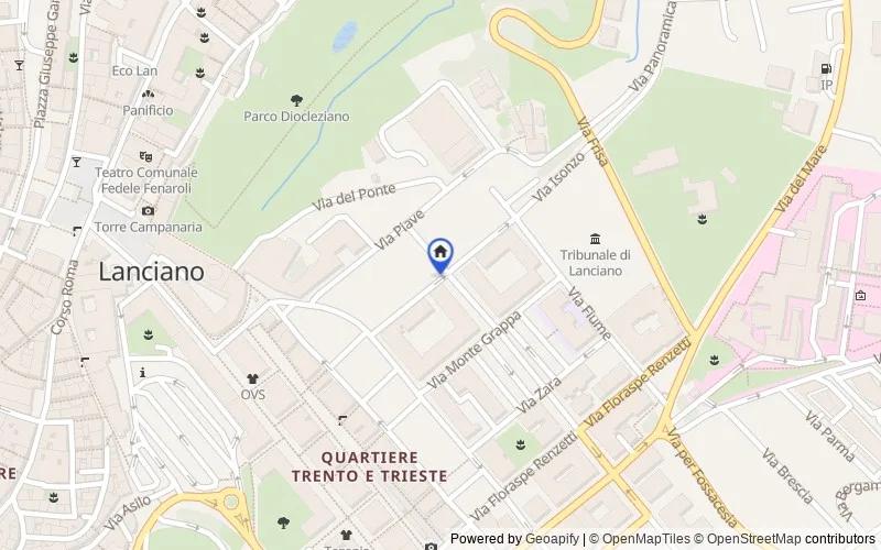 Carte du secteur : Via Isonzo, 66034 Lanciano CH, Italia, Lanciano, Chieti