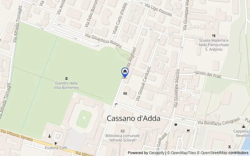 Mappa della zona: Via D. Alighieri, 10, 20062, Cassano d'Adda, Milano