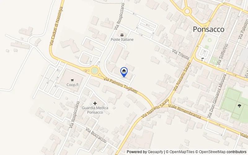 Carte du secteur : Via Palmiro Togliatti, 10, 56038 Ponsacco PI, Italia, 56038, Ponsacco, Pisa