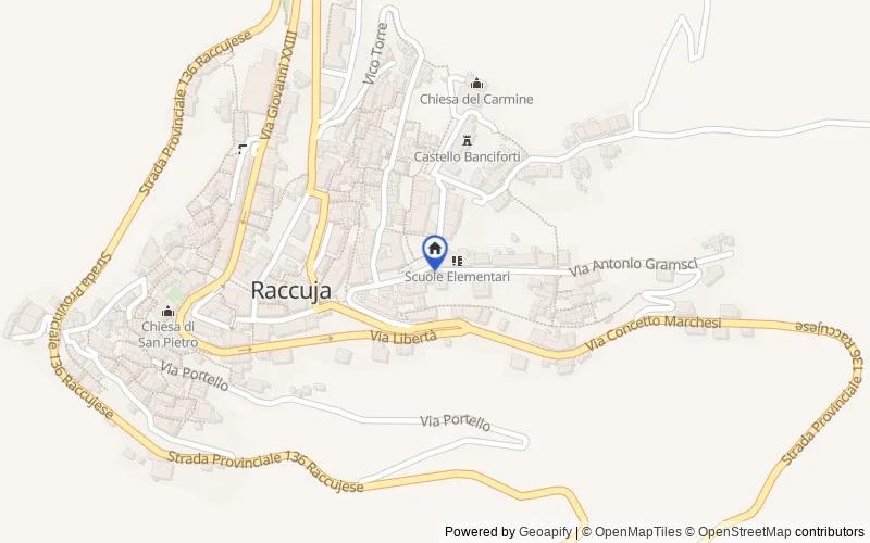 Carte du secteur : Via Serromadonia, 98067, Raccuja, Messina