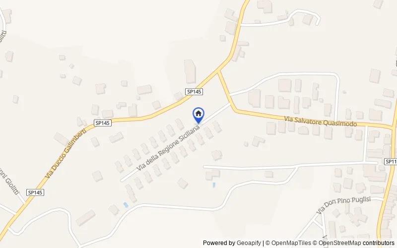 区域地图：Via della Regione Siciliana, 95010 Santa Venerina CT, Italia, Santa Venerina, Catania
