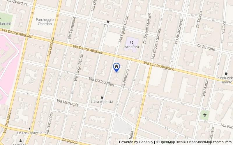 Mapa de la zona: Via Egidio Giusti, 21, 74121 Taranto TA, Italia, Taranto, Taranto