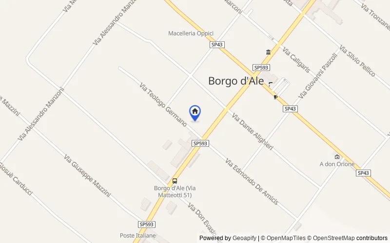 Mappa della zona: Via Teologo Germano, 4, 13040 Borgo d'Ale VC, Italia, 13040, Borgo d'Ale, Vercelli