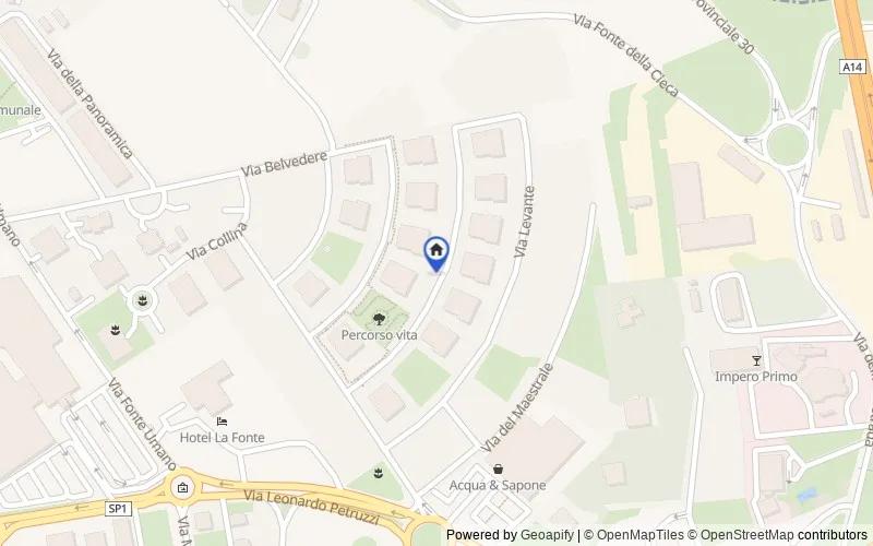 Karte der Umgebung: Via Levante, 65013 San Martino Bassa PE, Italia, Città Sant'Angelo, Pescara