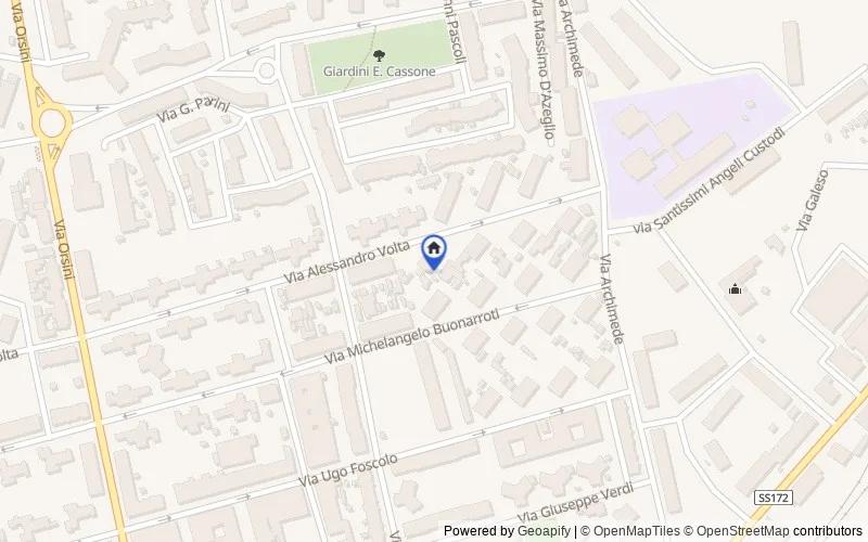 区域地图：Via Alessandro Volta, 79, 74123 Taranto TA, Italia, Taranto, Taranto