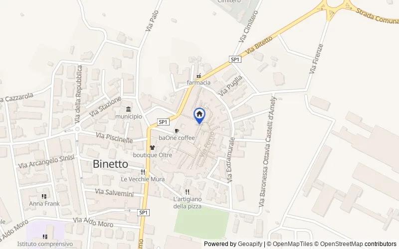 Mappa della zona: Largo Torrione, 12, 70020 Binetto BA, Italia, Binetto, Bari